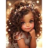 Fille Afro-Am&eacute;ricaine-Peinture Ronde au Diamant-30*40CM