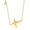 Golden Heartbeat Pendant Necklace