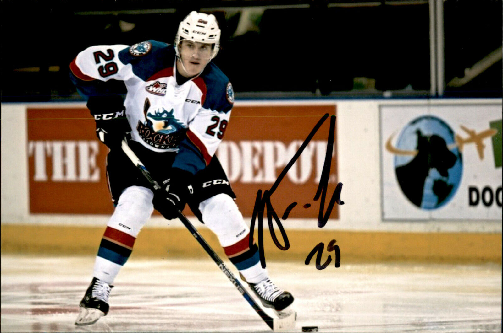 Nolan Foote SIGNED autographed 4x6 Photo Poster painting KELOWNA ROCKETS / NEW JERSEY DEVILS #9