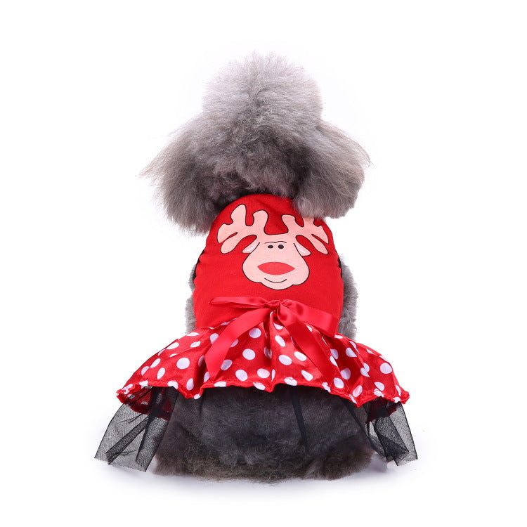 Christmas Elk Tutu Dress Pet Dog Puppy Costume Pet Supplies