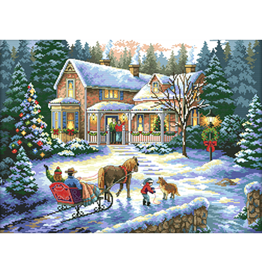 

Christmas - 11CT Stamped Cross Stitch - 69*54CM, 501 Original