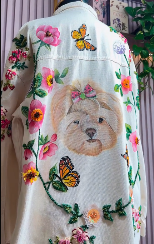 Embroidered vintage floral top d845