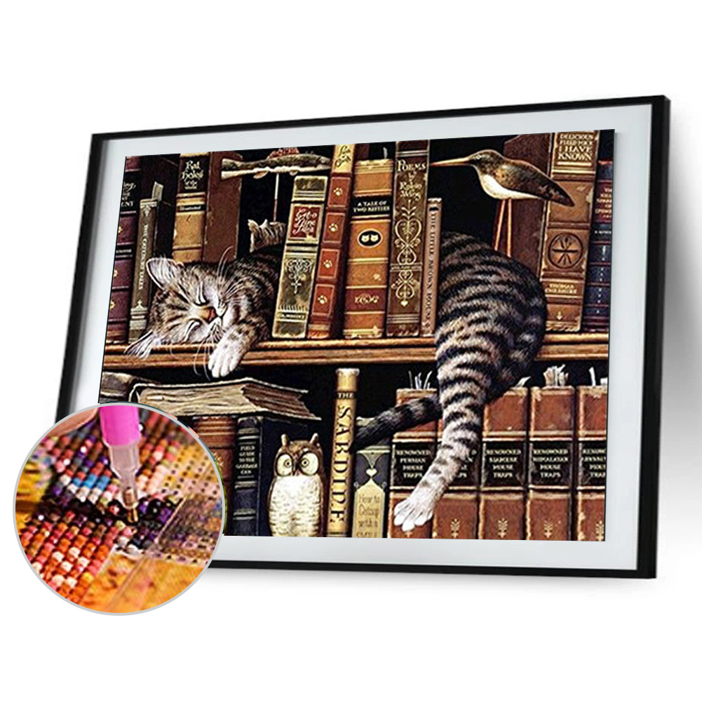 

(Multi-Size) Cat Animal - Round/Square Drill Diamond Painting - 30*40CM, Round diamond 40*50cm, 501 Original