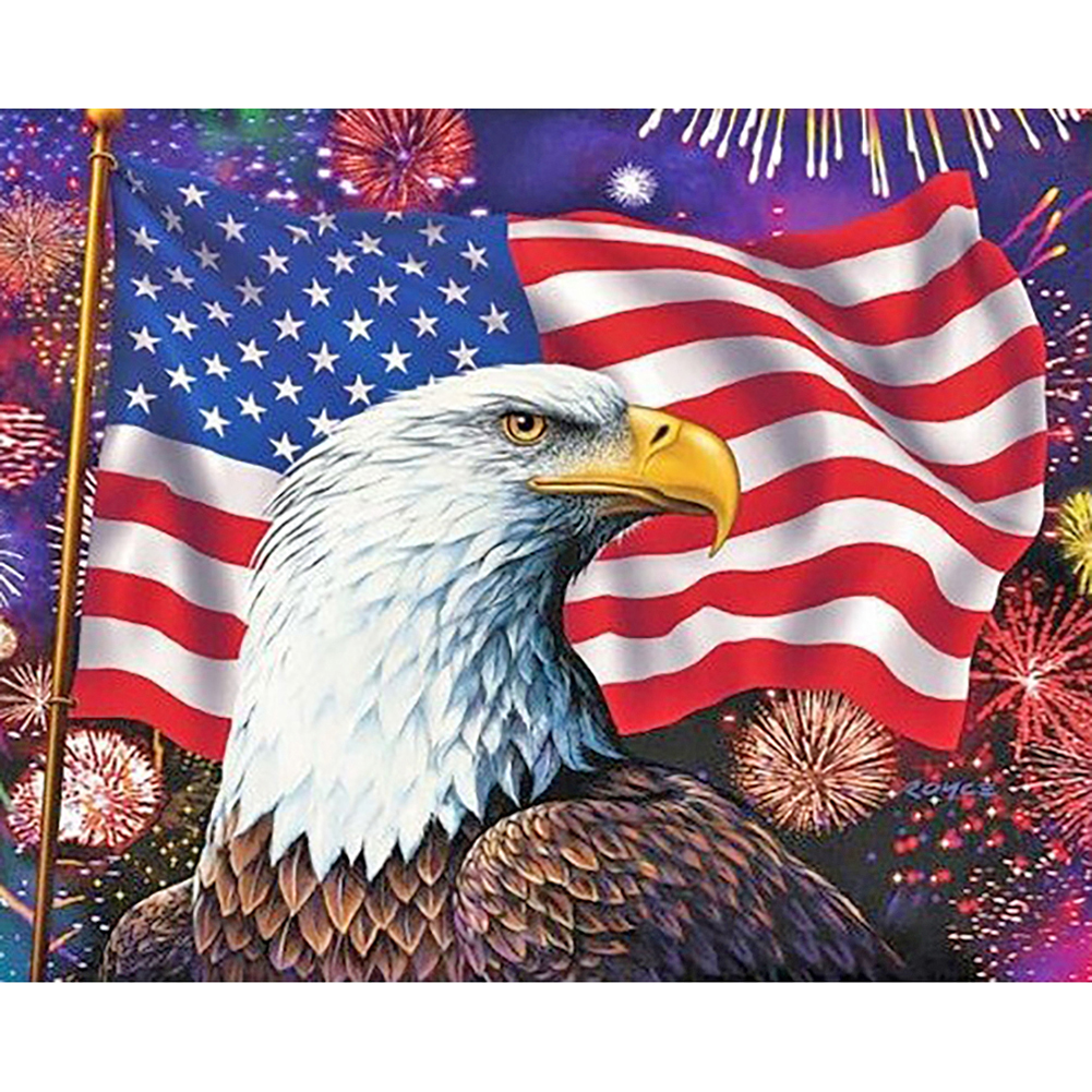 

Eagle Flag - Round Drill Diamond Painting - 50*40CM, 501 Original