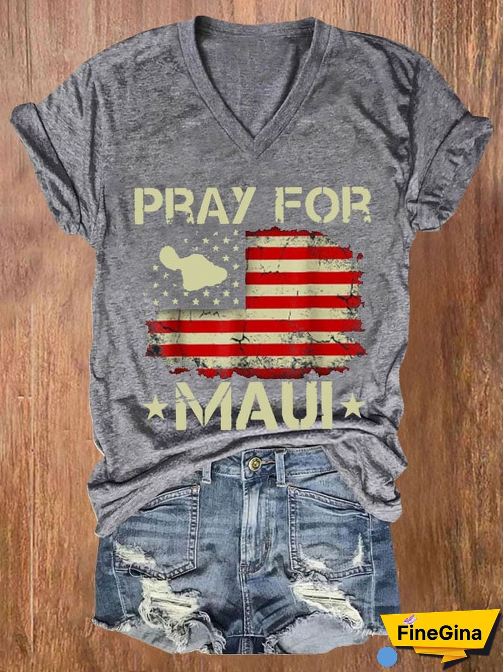 Women's Pray for Maui Print Short Sleeve T-Shirt