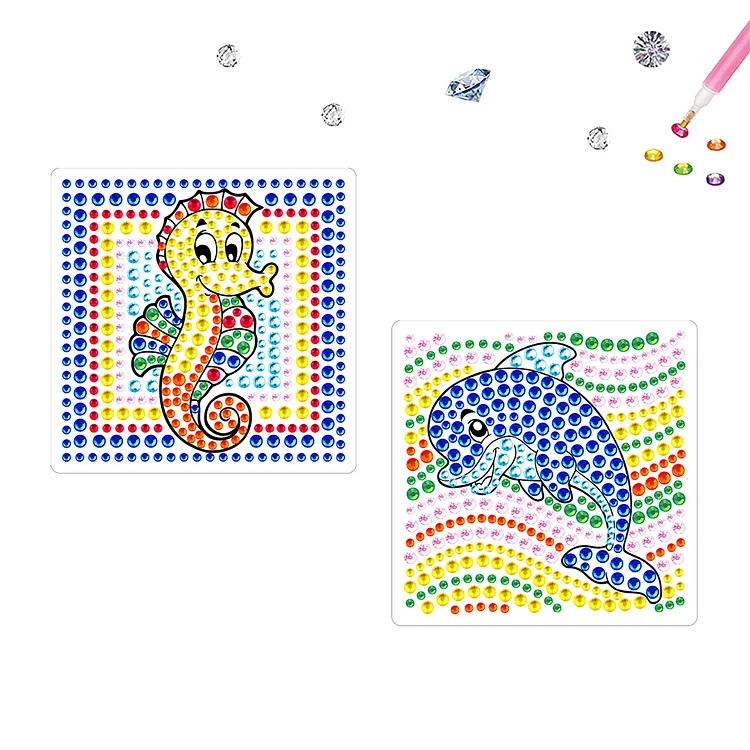 DIY Child Stickers Toy Animals Diamond Stickers Dolphin for Kids Adult Beginners