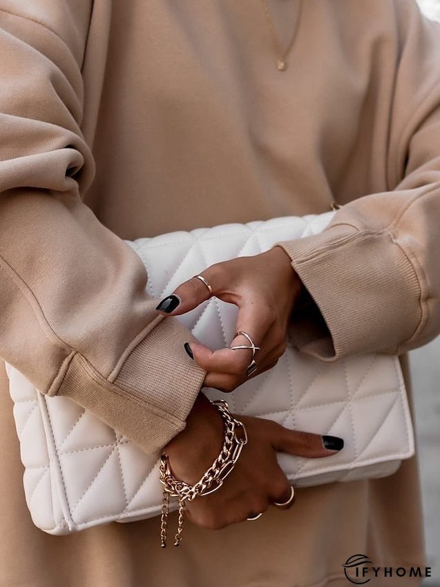 Sweatshirt Tracksuit Pants Sets Pants Trousers Active Streetwear Pink Khaki Sports Outdoor Casual Solid Color Crew Neck S M L XL XXL for Women | IFYHOME