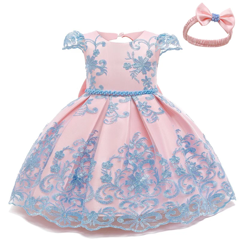 Uveng Flower Lace Baby Girl Dress Wedding Party Children Girls Clothing 0-8 Years Princess Pageant Kids Dresses for Girls Costume