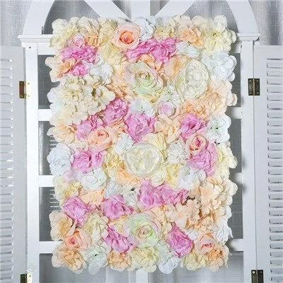 40x60cm Silk Rose Flower Champagne Artificial Flower DIY Wedding Decoration Flower Wall Panels Romantic Wedding Backdrop Decor 1118