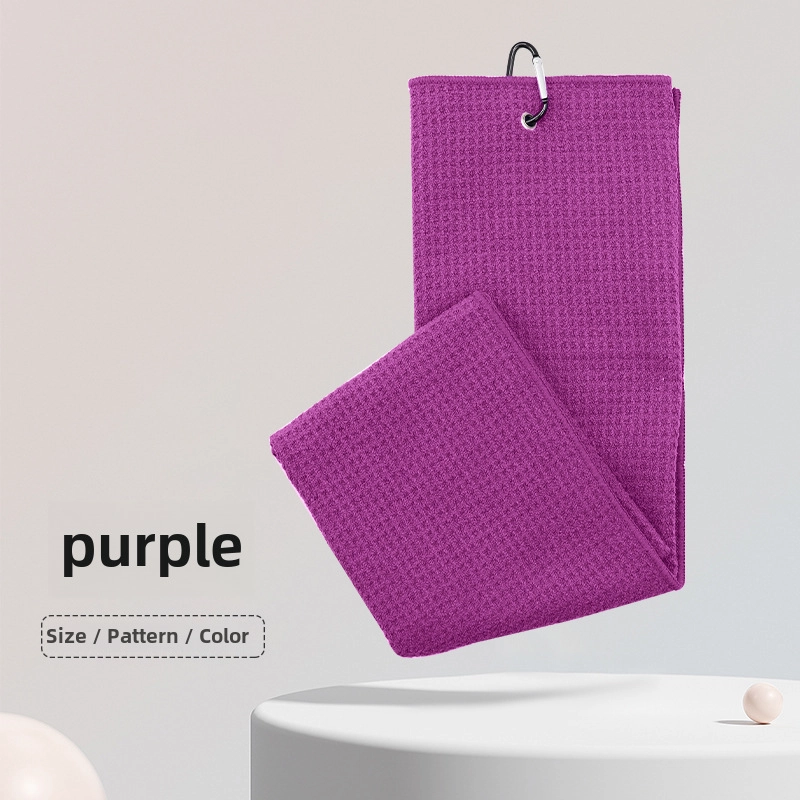 Golf Towel Tri-fold Sports Microfiber Waffle Ball Towel Pineapple Plaid Printed Embroidered Logo