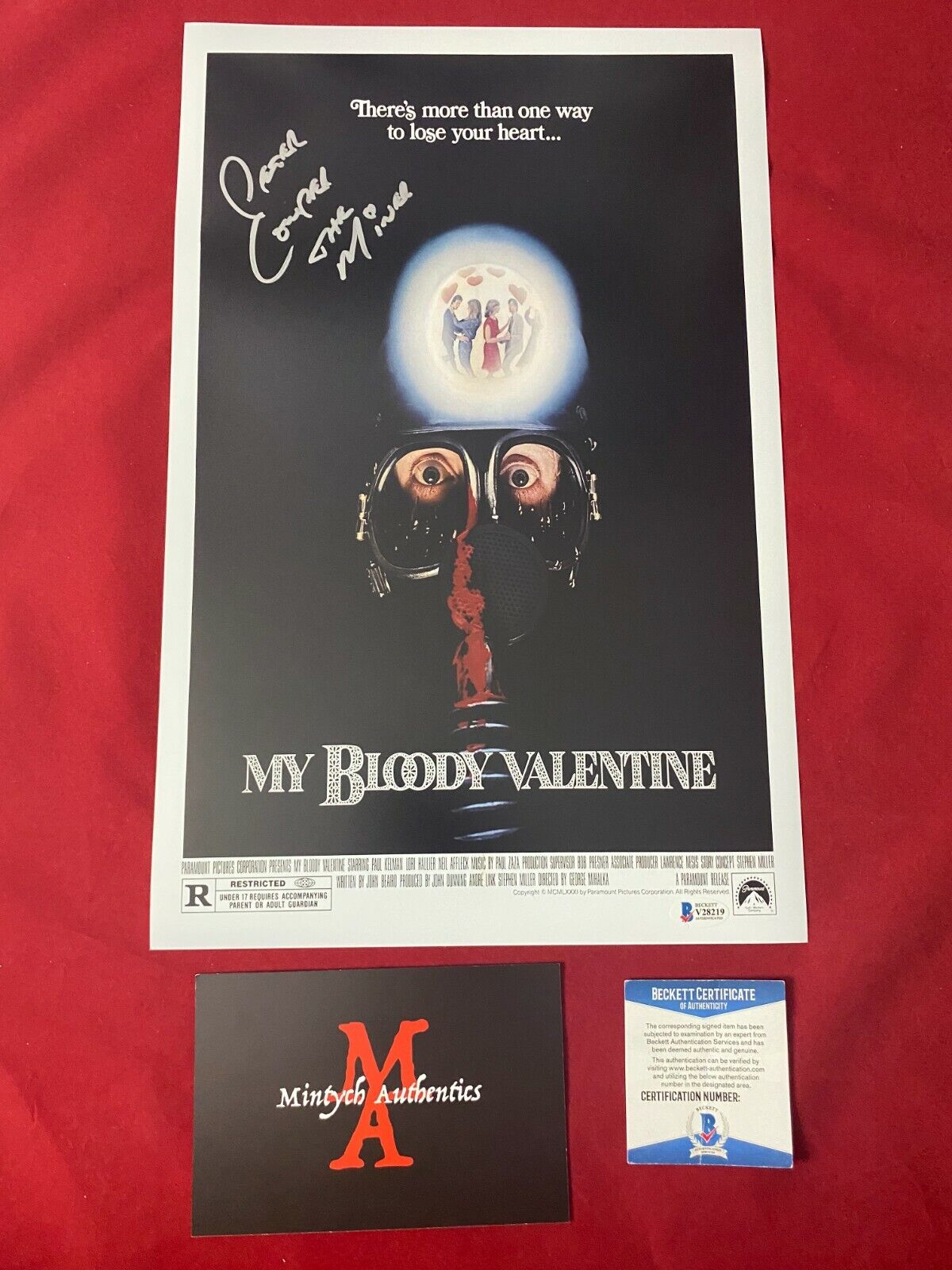 PETER COWPER MY BLOODY VALENTINE AUTOGRAPHED SIGNED 11x17 Photo Poster painting! BECKETT COA!