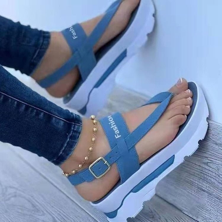 2022 NEW Sandals Women Summer   Flip Flops Outdoor Casual Platform Sandals Ladies Plus Size Wedges Beach Sandals