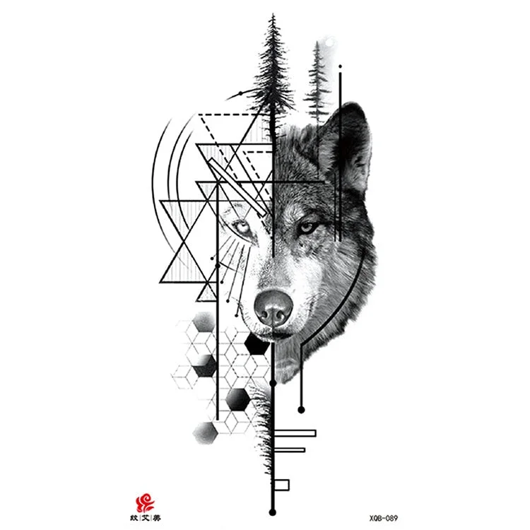 Waterproof Temporary Tattoo Sticker Chest Black Flash Tattoos Wolf Tiger Dragons Sexy Flower Body Art Arm Fake Tatoo Women Men