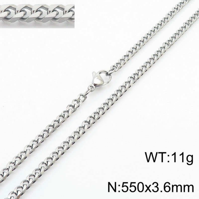 Fashion Hip Hop Stainless Steel Multi-Specification Six-Sided Grinding Men’s And Women’s Jewelry Suit