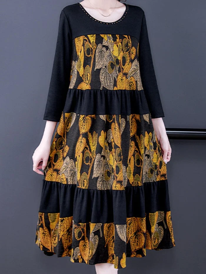 Fashionable and Elegant Leopard Fleece Dress