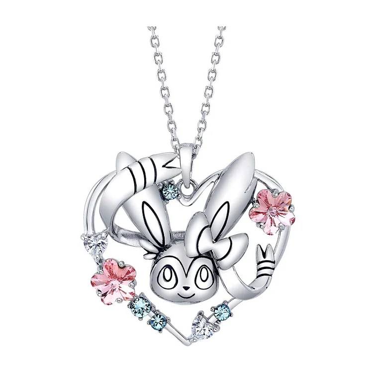 Pokémon Center × RockLove: Sylveon Sterling Silver Heart Pendant Necklace