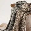 Coffee Leopard Print Shawl Scarf