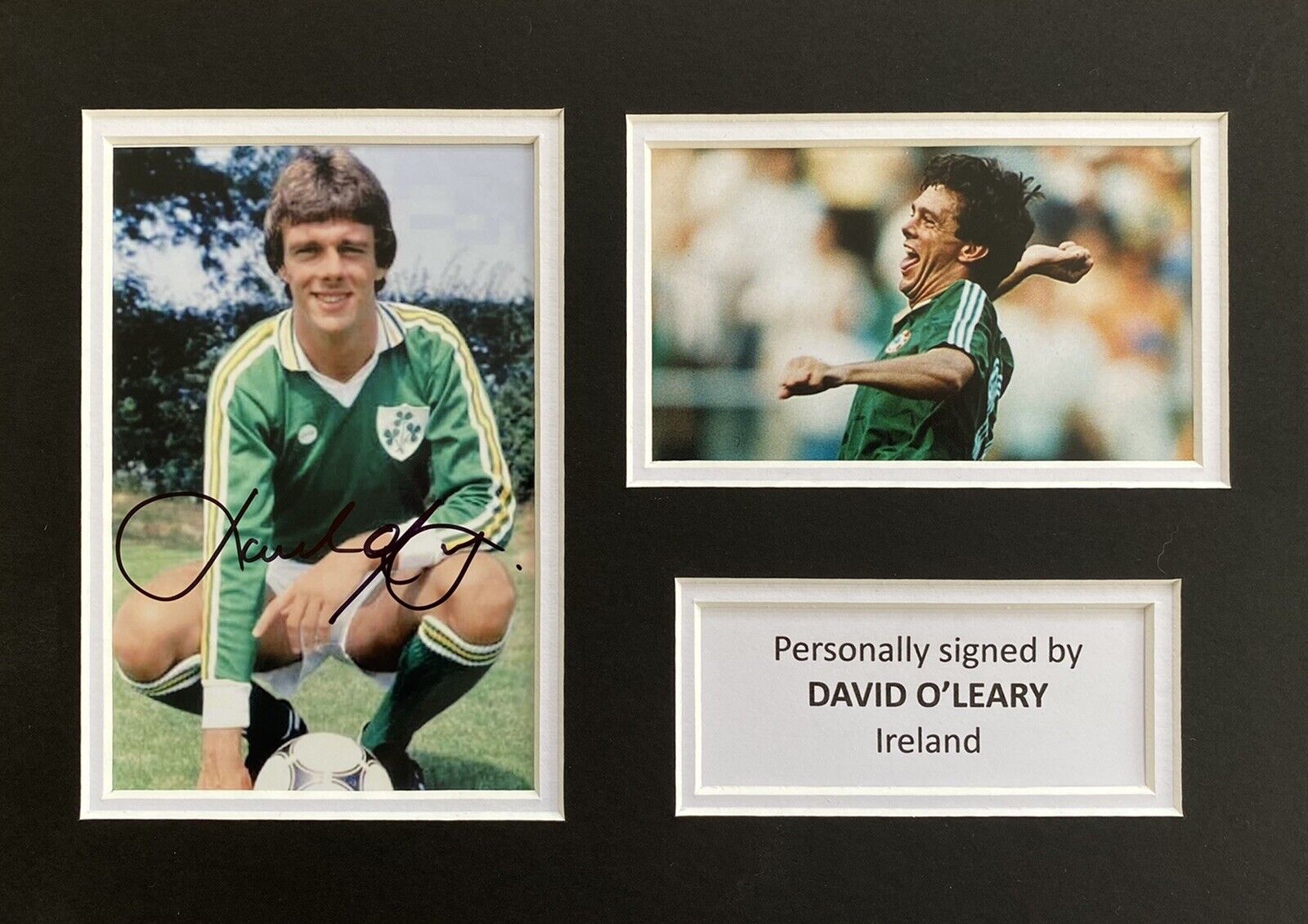 David O’Leary Genuine Hand Signed Ireland Photo Poster painting In A4 Mount Display