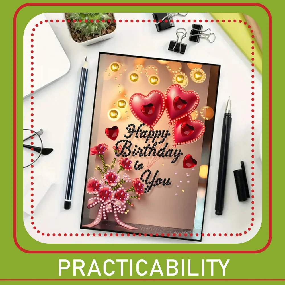 2pcs 50-Page A5 Flowers and Text Diamond Painting Notebook for Adults Gift