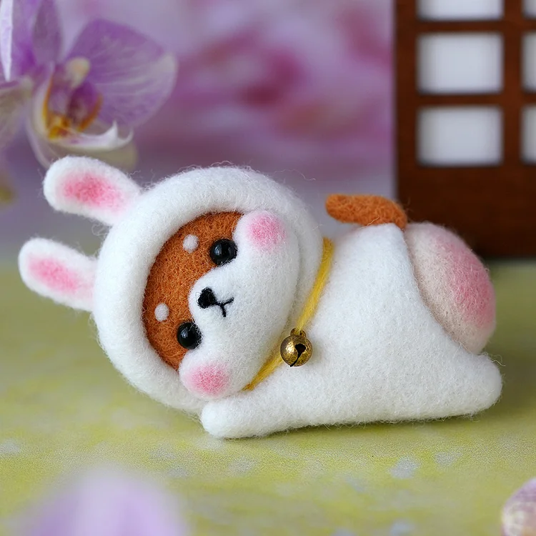 FeltingJoy - Ass Shiba Inu Needle Felting Kit - Bunny