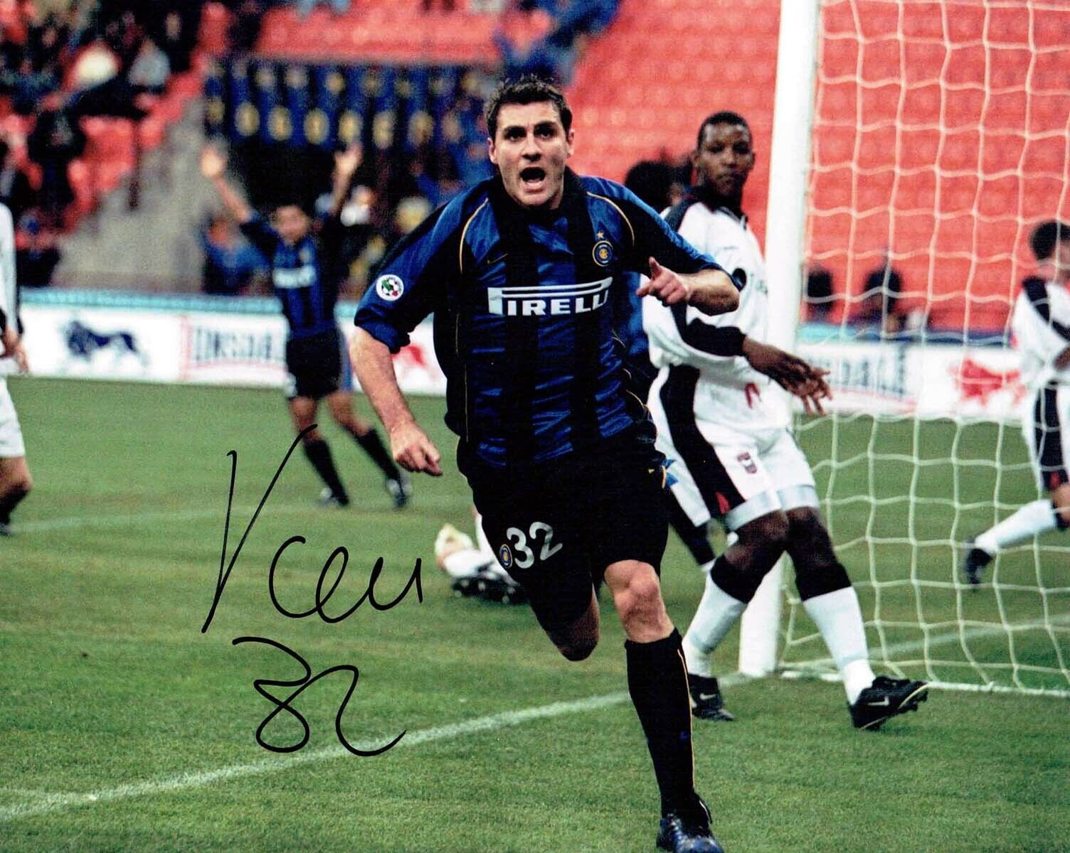 Christian VIERI Signed Autograph 10x8 Photo Poster painting 1 AFTAL COA Inter MILAN ITALY