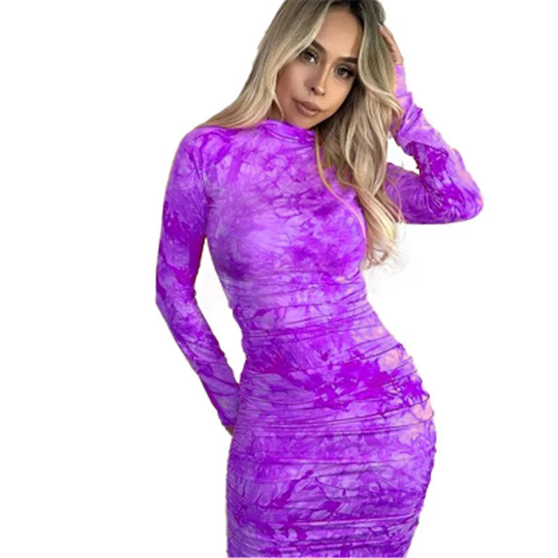 Yvlvol sexy women summer spring bodycorn dress 2021 new long sleeve sexy party dresses Vestidos plus size
