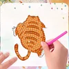 (US Local)6Pcs Acrylic Runaway Cat Diamond Art Refrigerator Magnets Sticker for Beginners