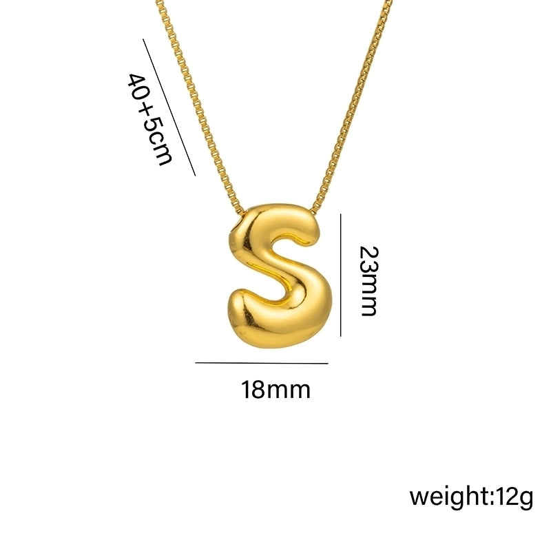 Hip-Hop Minimalist Letter Titanium Steel 18K Gold Plated Plating Pendant Necklace