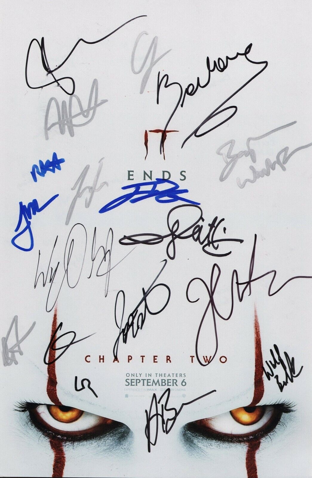 ~~ IT CHAPTER 2 Cast x18 Authentic Hand-Signed Jessica Chastain