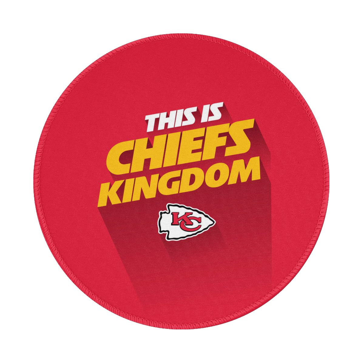 Kansas City Chiefs This Is Chiefs Kingdom Waterproof Round Mouse Pad for Wireless Mouse