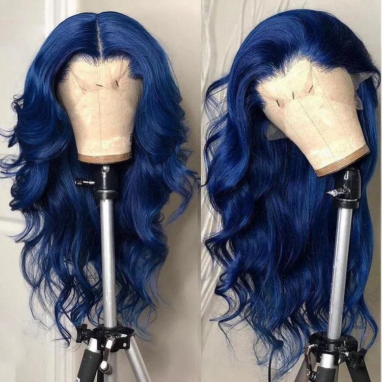 New Arrival in April 2024 - Blue Wig 13x6 Ombre Human Hair Wig Glueless Remy Brazilian Red Lace Front Wigs For Black Women