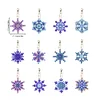 12PCS Diamond Painting Snowflakes Double Sided Keychain