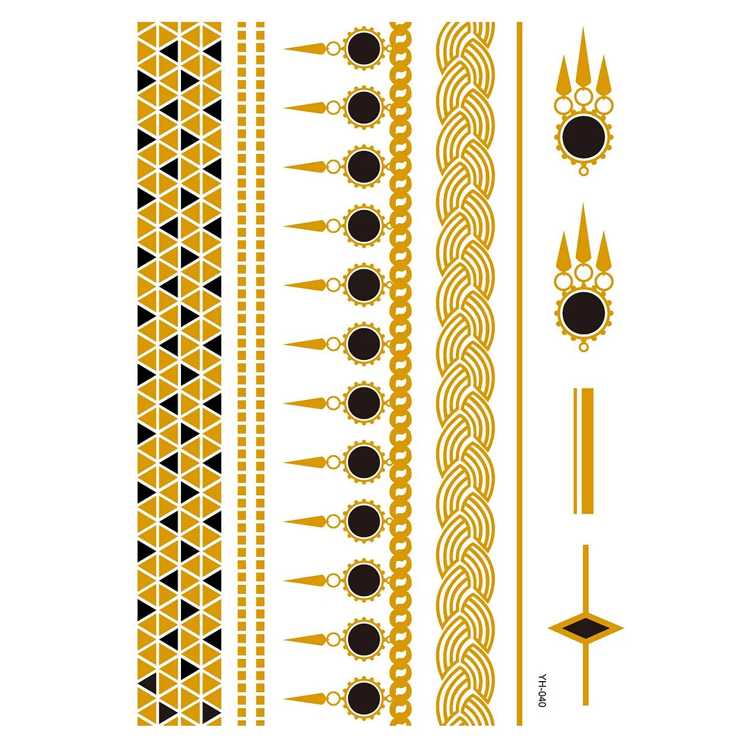 Tattoo Sexy Feather Moon Star Temporary Tattoo Female Party Body Arm Art Fake Flash Tatoos Gold Metallic Tattoo Stickers