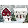 Winter Snowman And Cottage-11CT Stamped Cross Stitch 60*40cm/23.62*15.75in