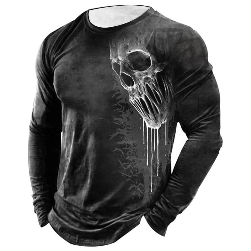Men's Outdoor Retro Skull Head Comfortable T-Shirt-Compassnice®