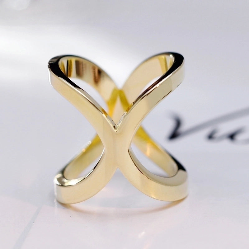 Women’s Minimalist Geometric Alloy Enamel Pearl Hollow Out Scarf Ring