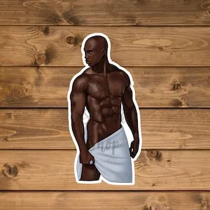 pornhint Pornhint Hot Black man Sticker, naked male sticker, Adult sticker, pin up decal, male vinyl sticker, African American sticker