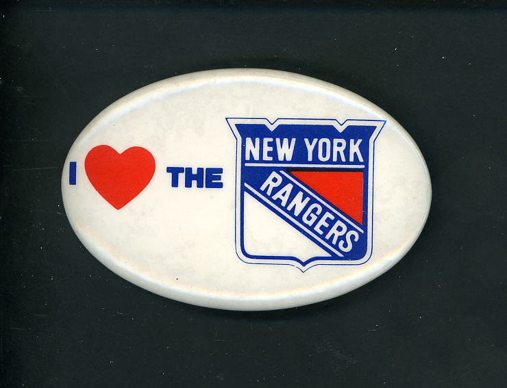 I Love the New York Rangers Hockey Photo Poster painting Button 1983