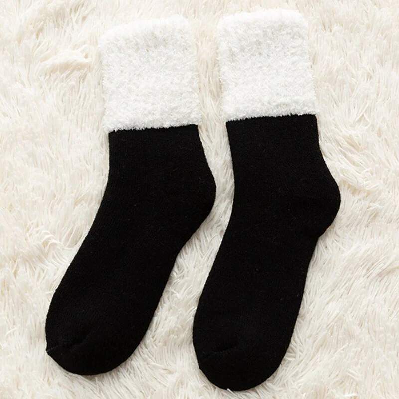 Men Women Slipper Socks Ultra-Plush Fleece Anti-Slip Winter Warm High Socks Comfortable Soft Shoes Velet Furry Christmas Gift