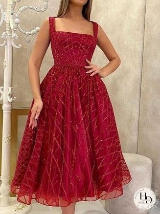 Dresses Sequined Mesh Square Neck Sleeveless Dress for Women