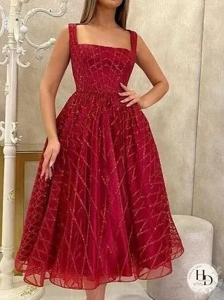 Dresses Sequined Mesh Square Neck Sleeveless Dress for Women