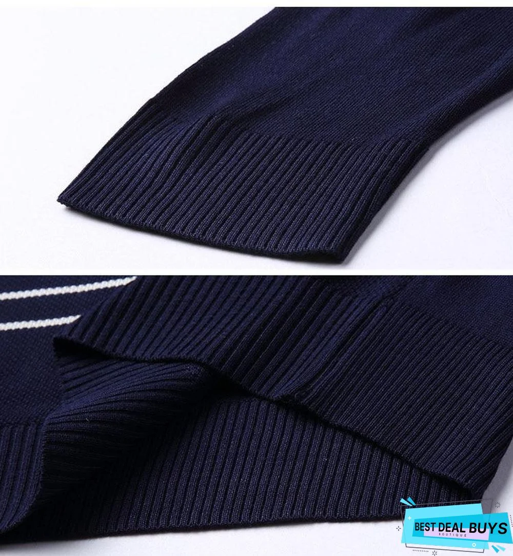 Male Pullover Sweater Men Knitted Jersey Striped Sweaters Men's Knitwear Clothes Tops