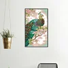 >SALE<Embroidery Cotton Thread 14CT Printed Green Peacock Cross Stitch 30x46cm