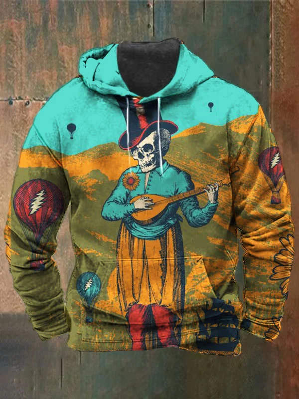 Unisex Skull Print Heavyweight Hoodies