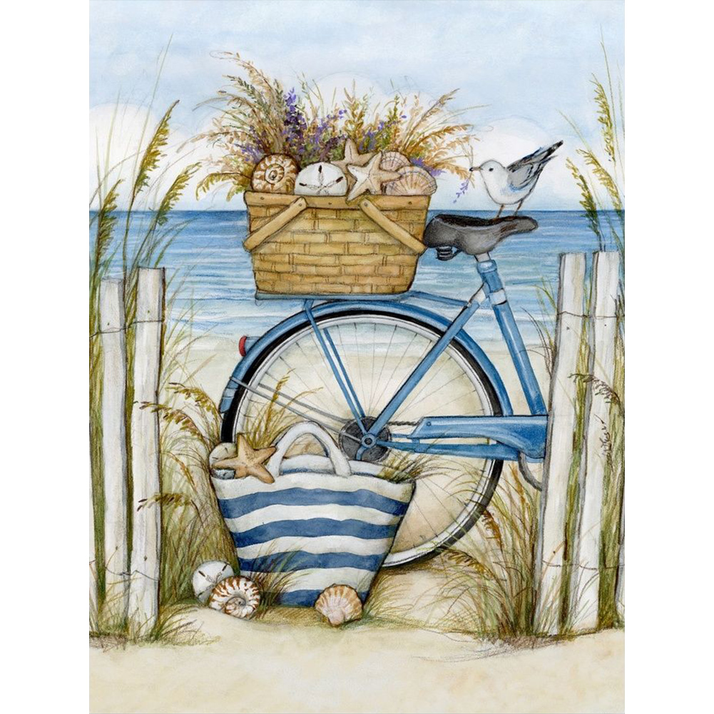 Beach Scenery 30*40cm(canvas) full round drill diamond painting