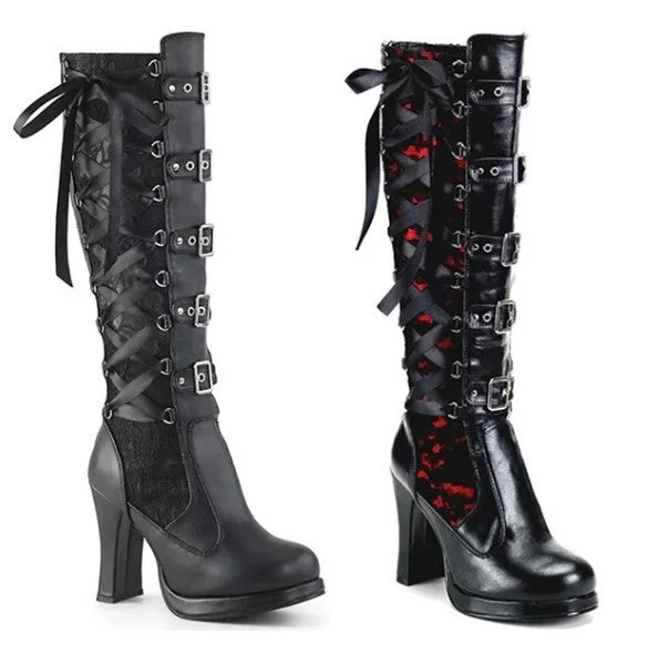 Coachella Ankle Boots Plus Size Fall/Winter Lace Embroidery High Leg Boot