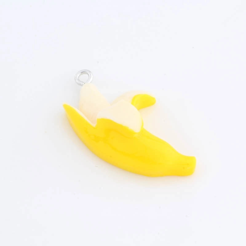 1 Piece Resin Fruit Hamburger Strawberry Pendant Jewelry Accessories