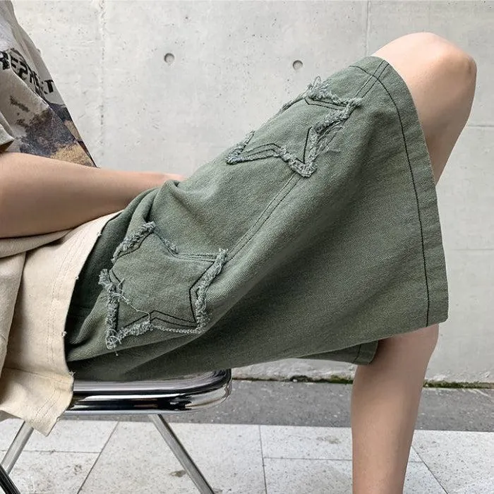 Brownm Star Embroidered Shorts