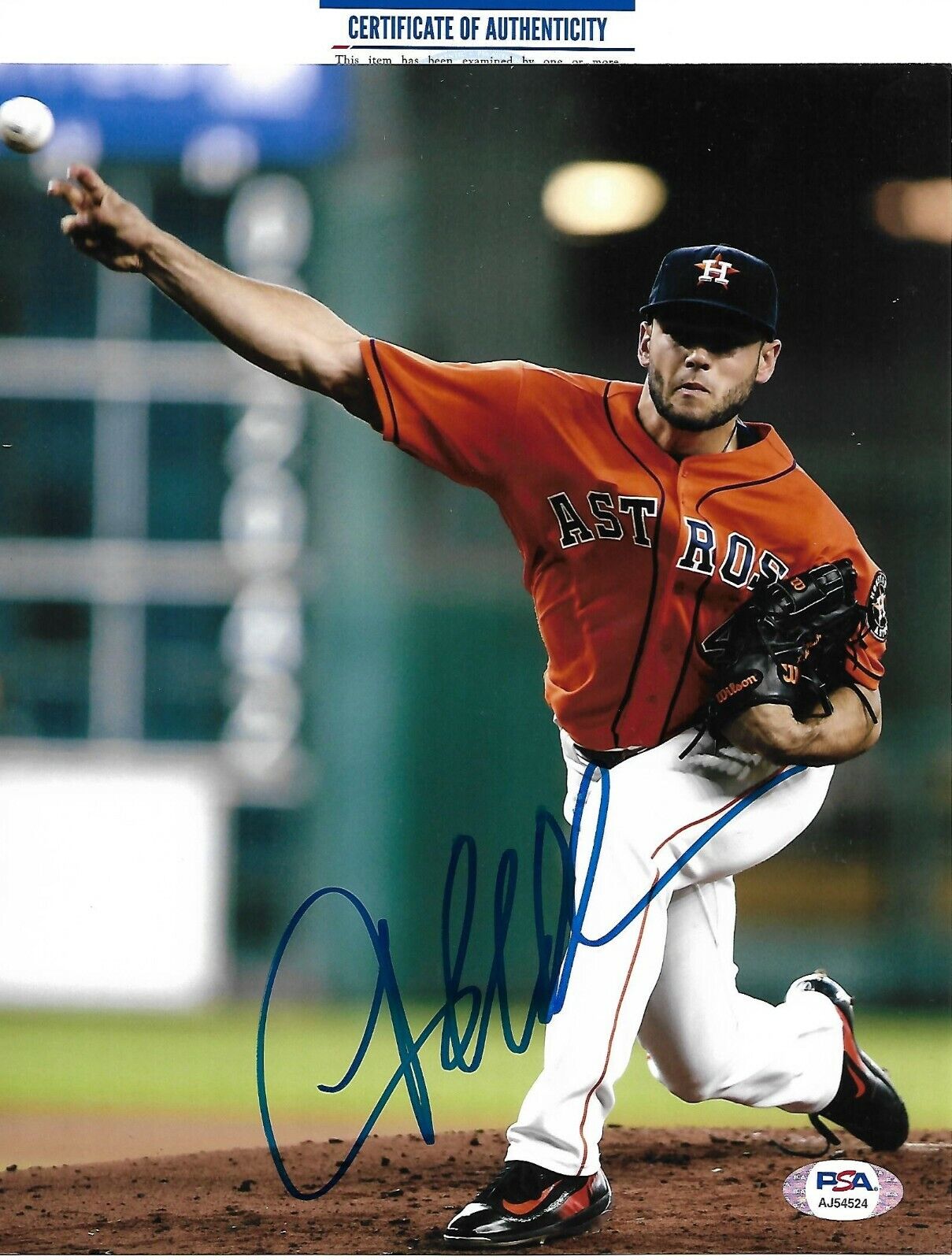 LANCE McCULLERS signed WORLD SERIES HOUSTON ASTROS 8X10 Photo Poster painting w/ COA PSA AJ54524