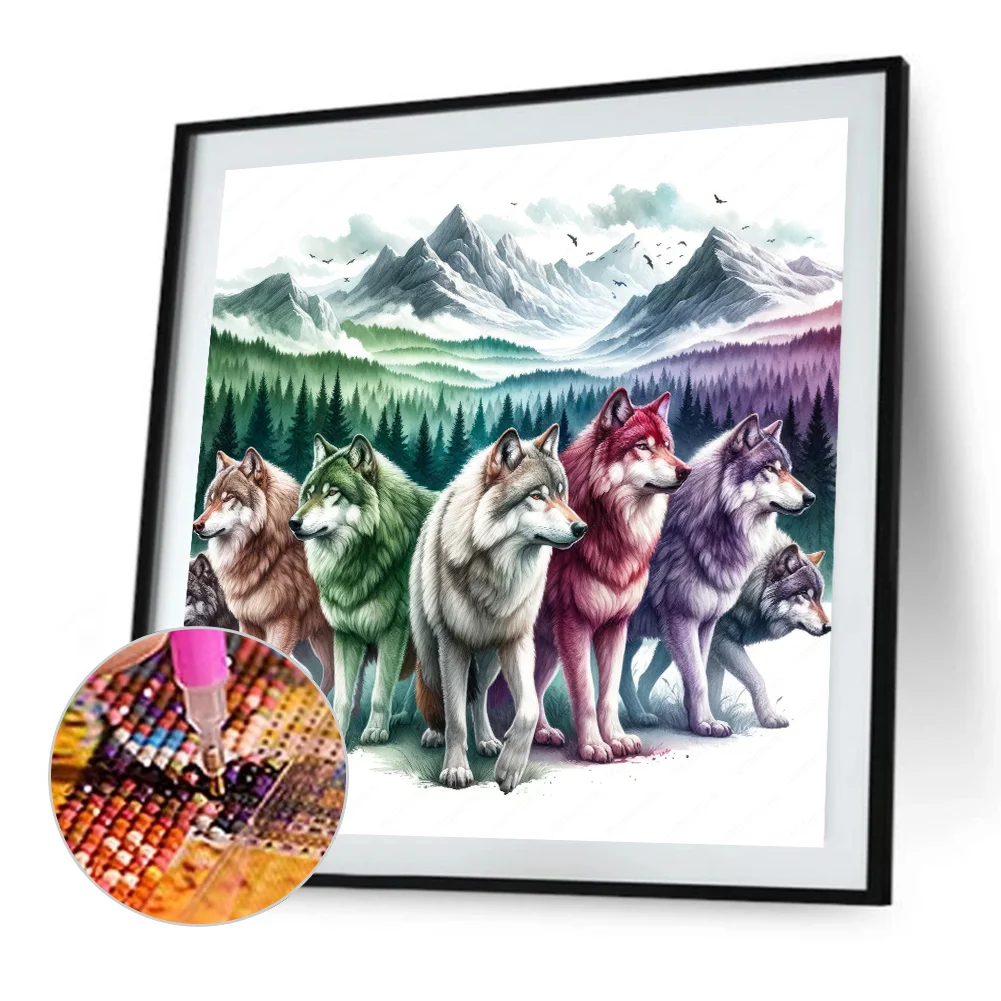Diamond Painting - Full Round Drill - Wolf Pack(Canvas|40*40cm)